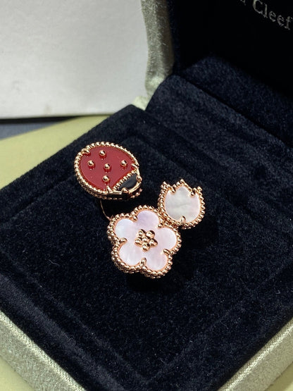 [Elowen Jewels]LUCKY 3 MOTIF ROSE GOLD RING
