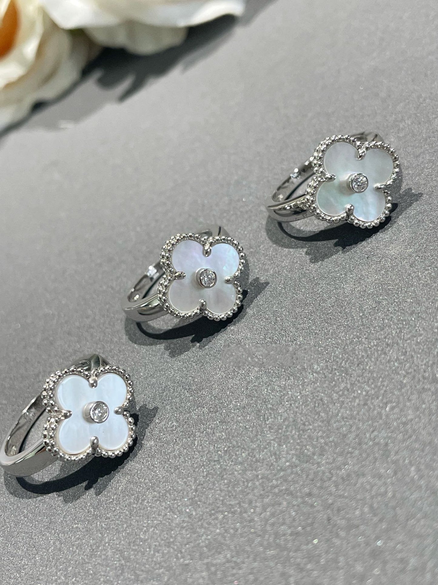 [Elowen Jewels]CLOVER SILVER MOP DIAMOND RING