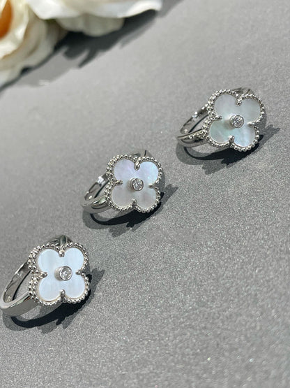 [Elowen Jewels]CLOVER SILVER MOP DIAMOND RING