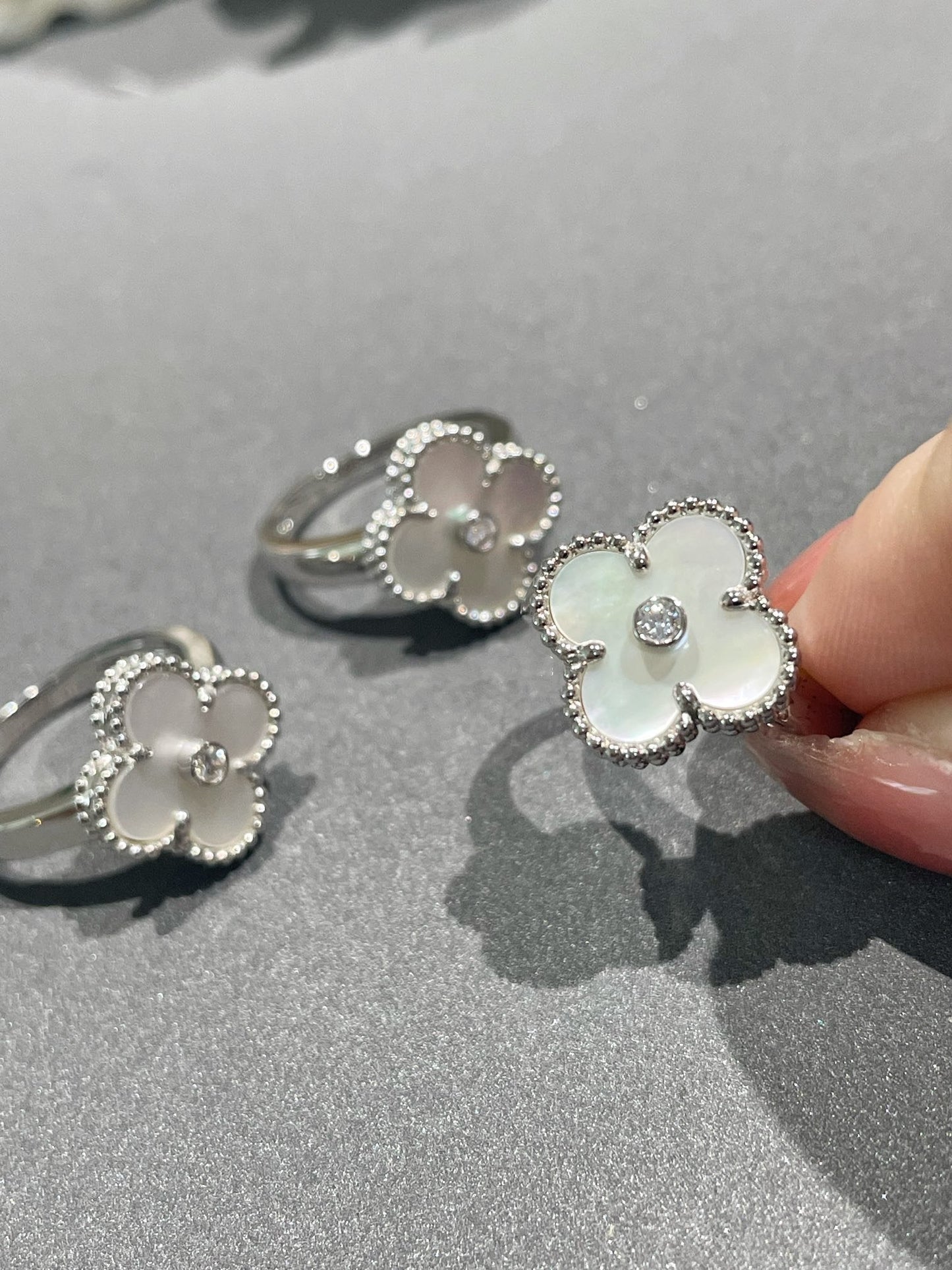 [Elowen Jewels]CLOVER SILVER MOP DIAMOND RING