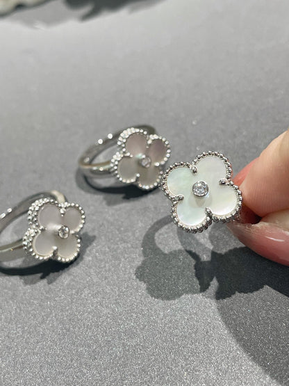 [Elowen Jewels]CLOVER SILVER MOP DIAMOND RING