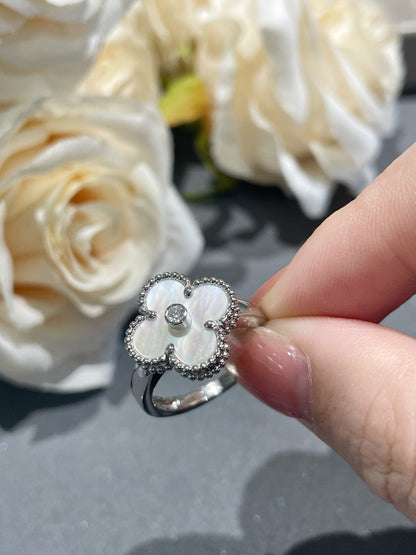 [Elowen Jewels]CLOVER SILVER MOP DIAMOND RING