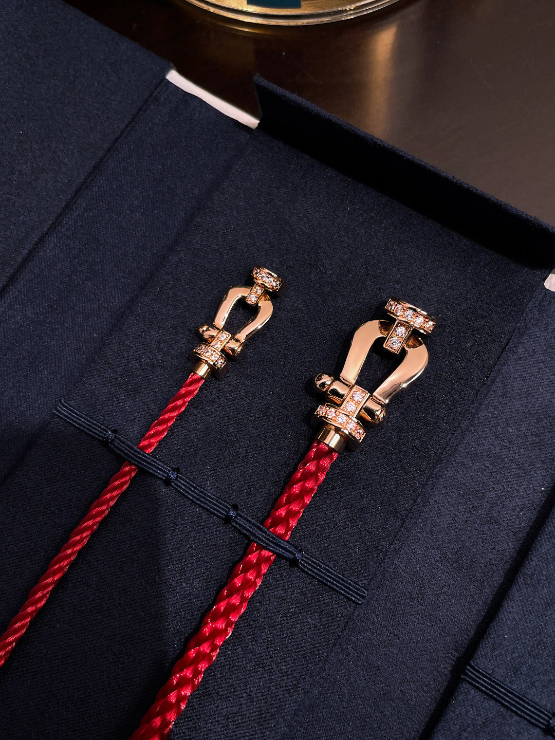 [Elowen Jewels]FORCE 10 HALF DIAMOND PINK GOLD RED CORDERI LARGE AND MEDIUM MODEL