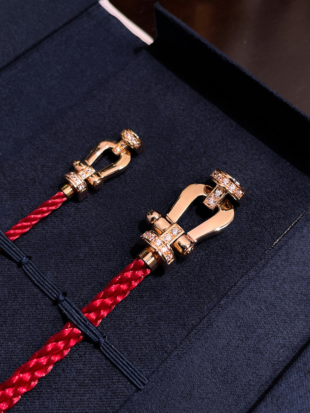 [Elowen Jewels]FORCE 10 HALF DIAMOND PINK GOLD RED CORDERI LARGE AND MEDIUM MODEL