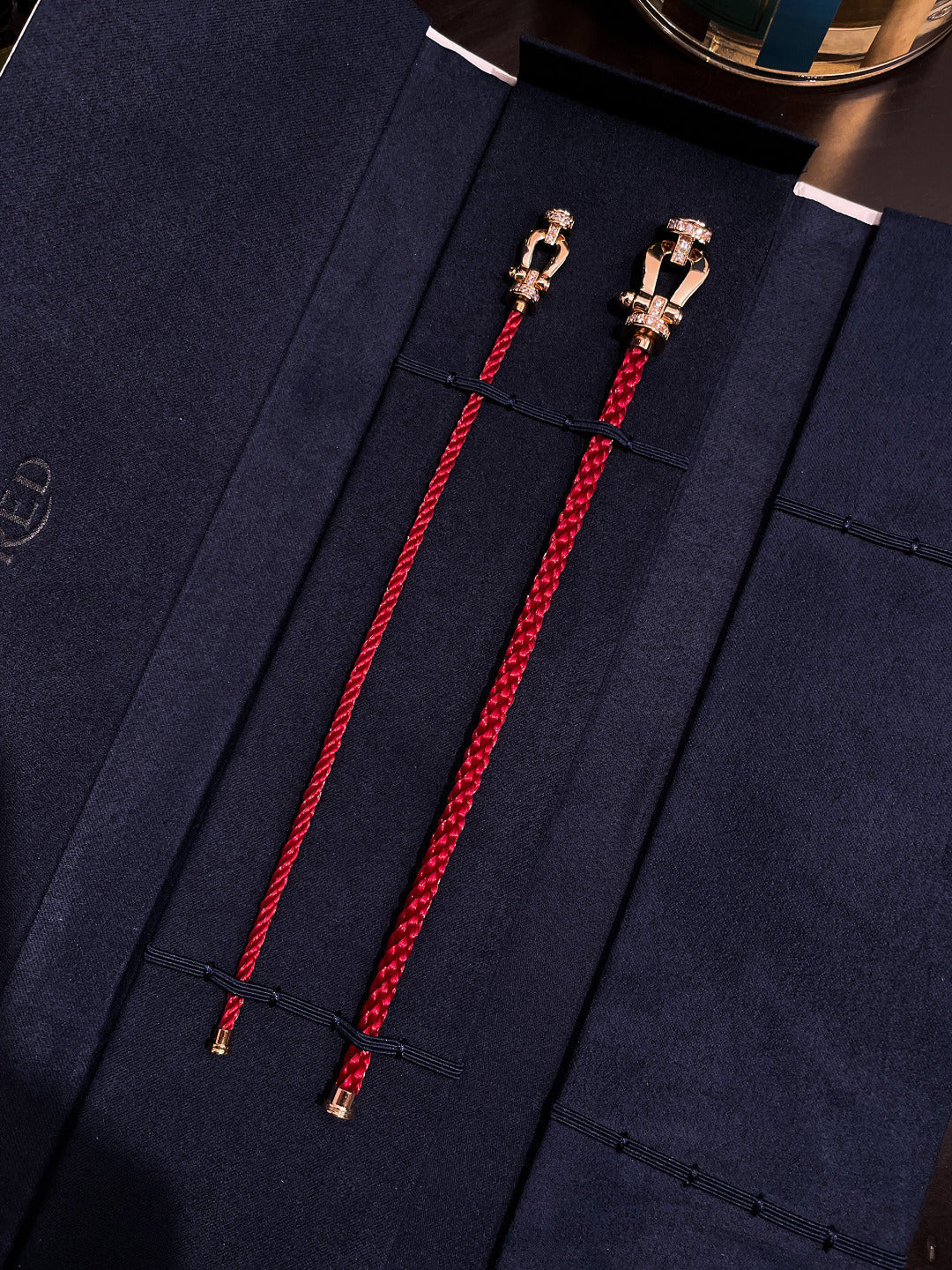 [Elowen Jewels]FORCE 10 HALF DIAMOND PINK GOLD RED CORDERI LARGE AND MEDIUM MODEL