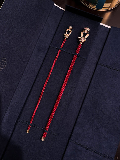[Elowen Jewels]FORCE 10 HALF DIAMOND PINK GOLD RED CORDERI LARGE AND MEDIUM MODEL