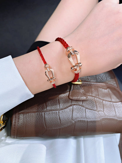 [Elowen Jewels]FORCE 10 HALF DIAMOND PINK GOLD RED CORDERI LARGE AND MEDIUM MODEL