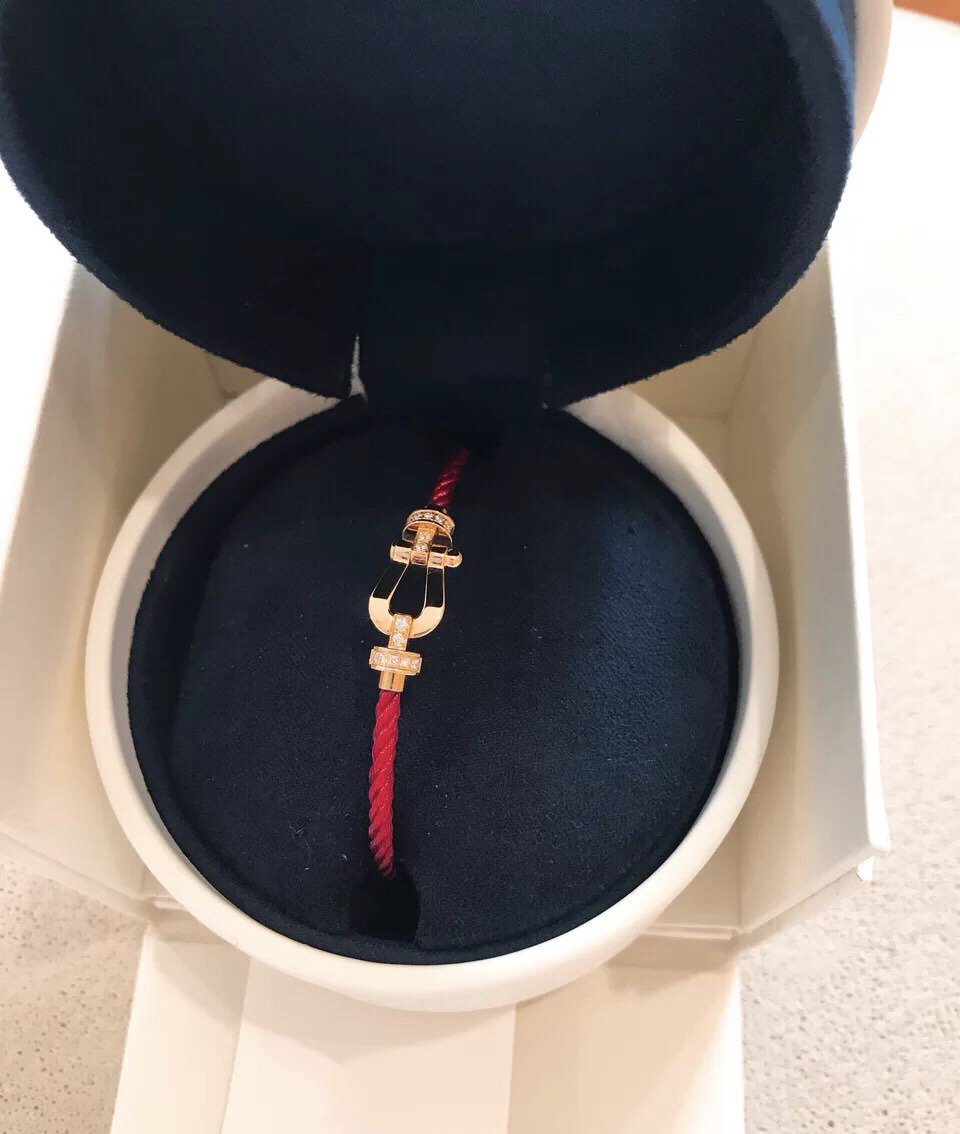 [Elowen Jewels]FORCE 10 HALF DIAMOND PINK GOLD RED CORDERI LARGE AND MEDIUM MODEL