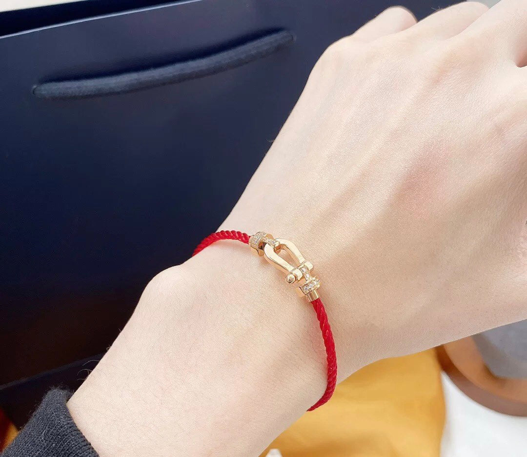 [Elowen Jewels]FORCE 10 HALF DIAMOND PINK GOLD RED CORDERI LARGE AND MEDIUM MODEL