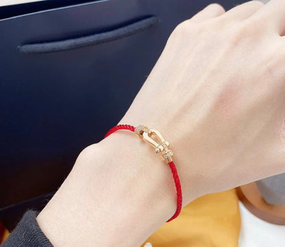 [Elowen Jewels]FORCE 10 HALF DIAMOND PINK GOLD RED CORDERI LARGE AND MEDIUM MODEL