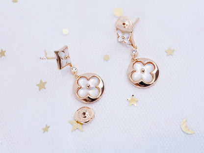 [Elowen Jewels]STAR AND SUN PINK GOLD MOP DROP EARRINGS