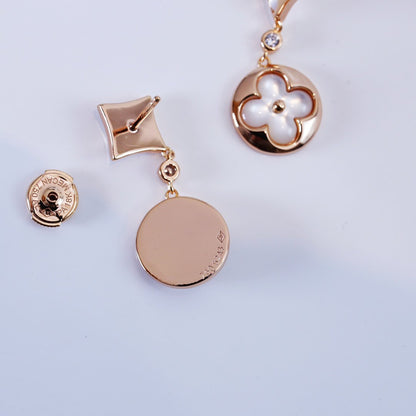 [Elowen Jewels]STAR AND SUN PINK GOLD MOP DROP EARRINGS