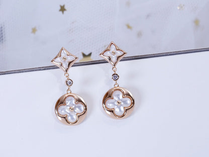 [Elowen Jewels]STAR AND SUN PINK GOLD MOP DROP EARRINGS