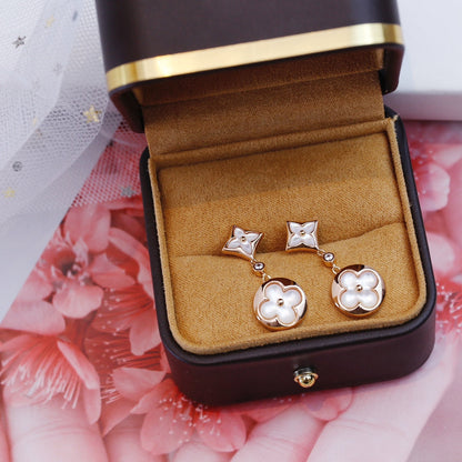 [Elowen Jewels]STAR AND SUN PINK GOLD MOP DROP EARRINGS