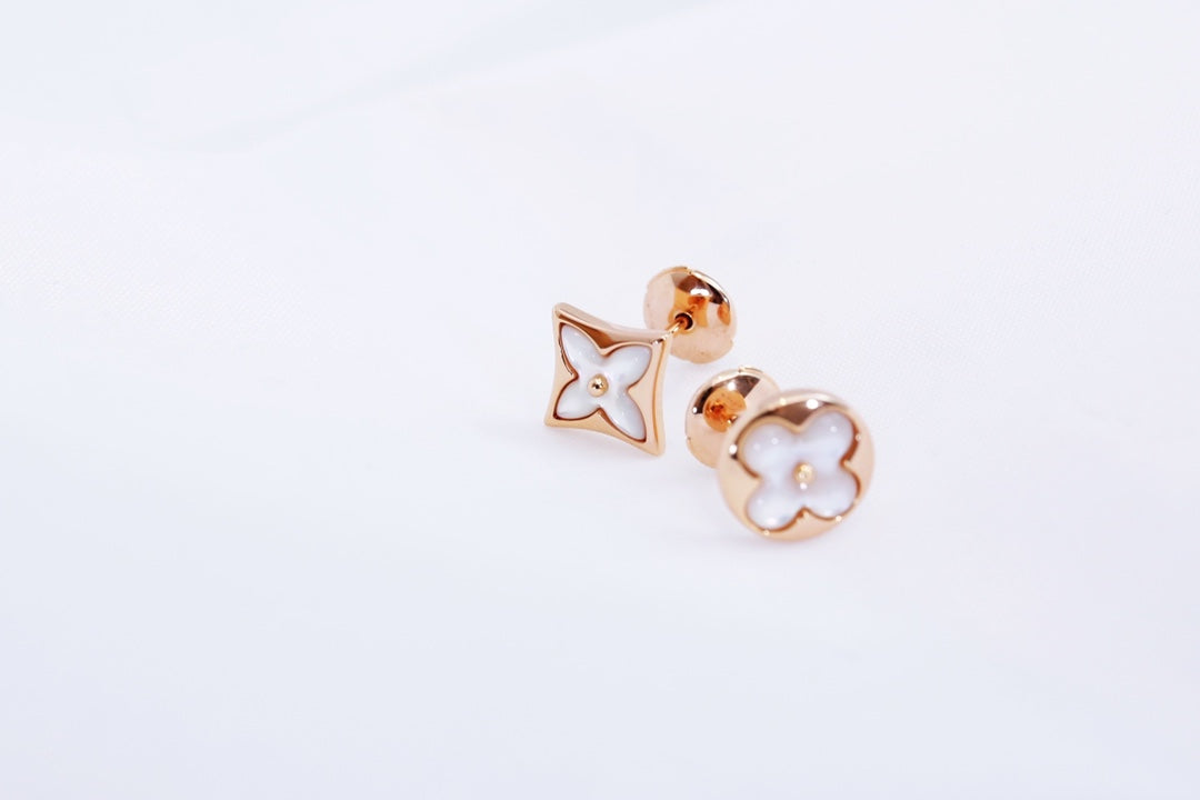 [Elowen Jewels]STAR AND SUN PINK GOLD MOP STUD EARRINGS