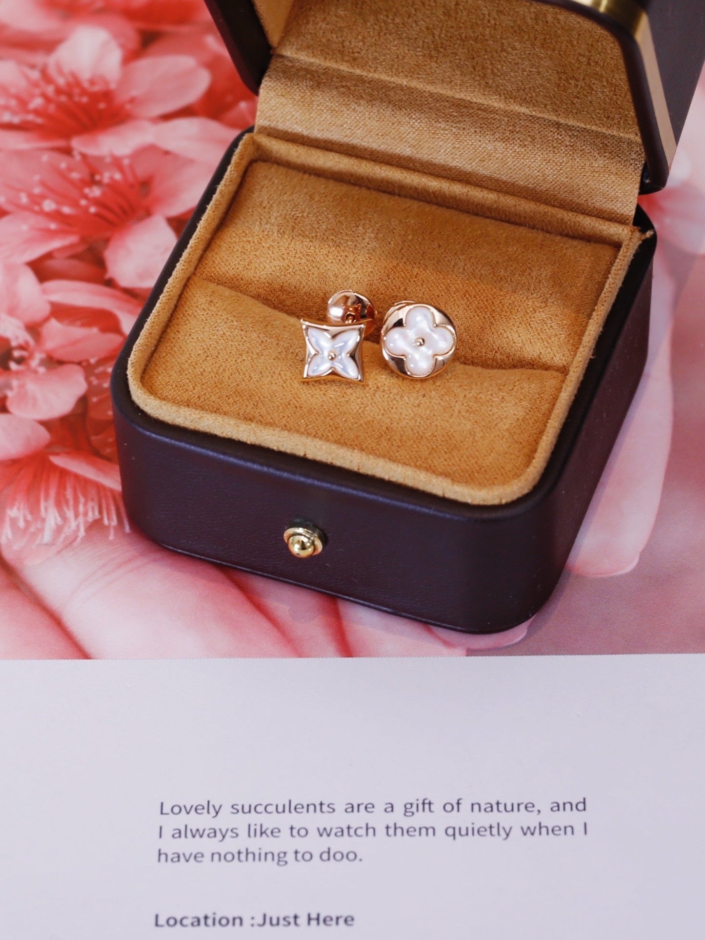 [Elowen Jewels]STAR AND SUN PINK GOLD MOP STUD EARRINGS