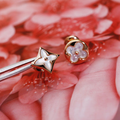[Elowen Jewels]STAR AND SUN PINK GOLD MOP STUD EARRINGS