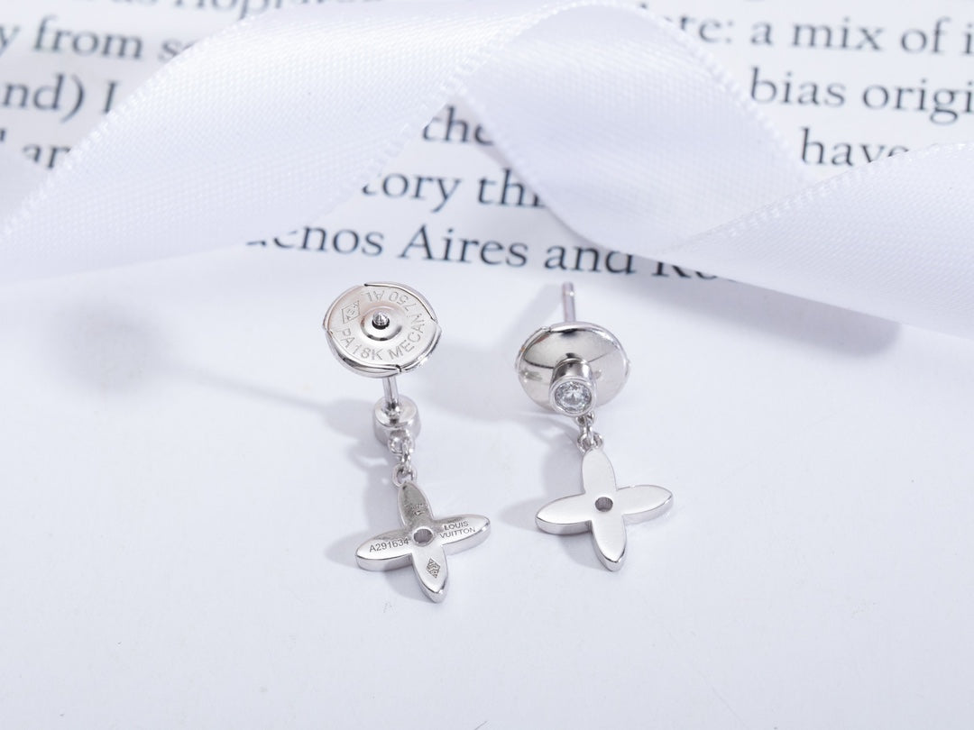 [Elowen Jewels]VIDYLLE SILVER DIAMOND MINI DROP EARRINGS