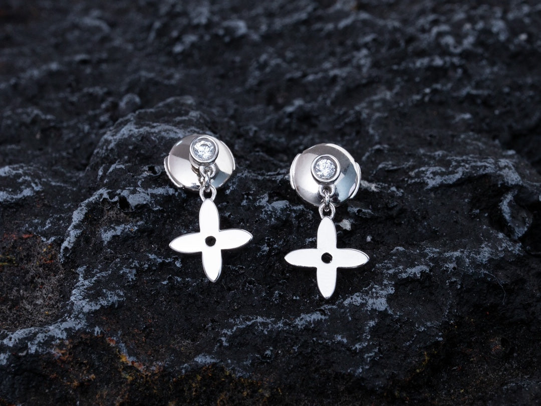 [Elowen Jewels]VIDYLLE SILVER DIAMOND MINI DROP EARRINGS
