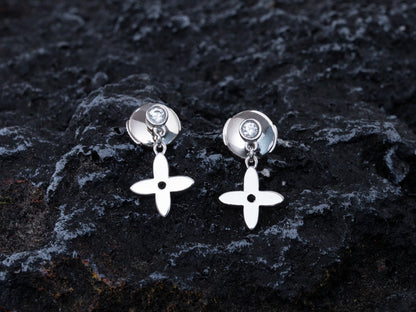 [Elowen Jewels]VIDYLLE SILVER DIAMOND MINI DROP EARRINGS