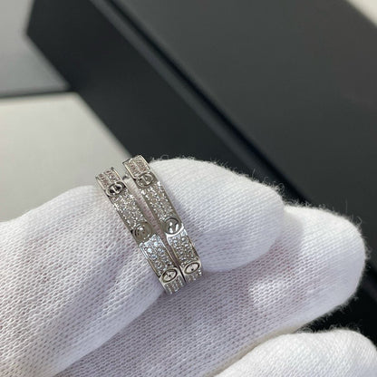 [Elowen Jewels]LOVE DIAMOND SILVER HOOP EARRINGS