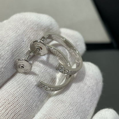 [Elowen Jewels]LOVE DIAMOND SILVER HOOP EARRINGS