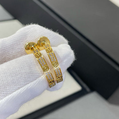 [Elowen Jewels]LOVE DIAMOND GOLD HOOP EARRINGS