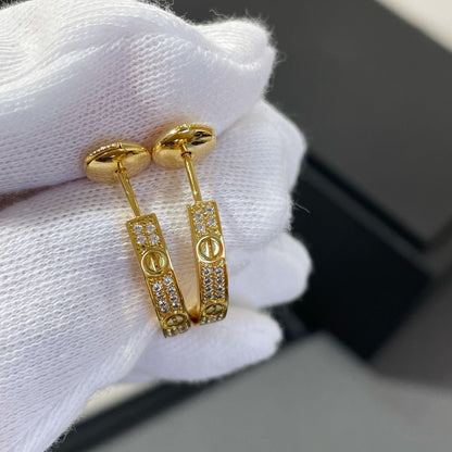 [Elowen Jewels]LOVE DIAMOND GOLD HOOP EARRINGS