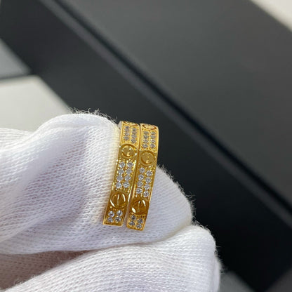 [Elowen Jewels]LOVE DIAMOND GOLD HOOP EARRINGS
