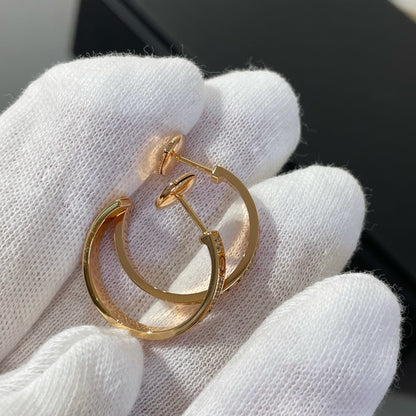 [Elowen Jewels]LOVE DIAMOND PINK GOLD HOOP EARRINGS