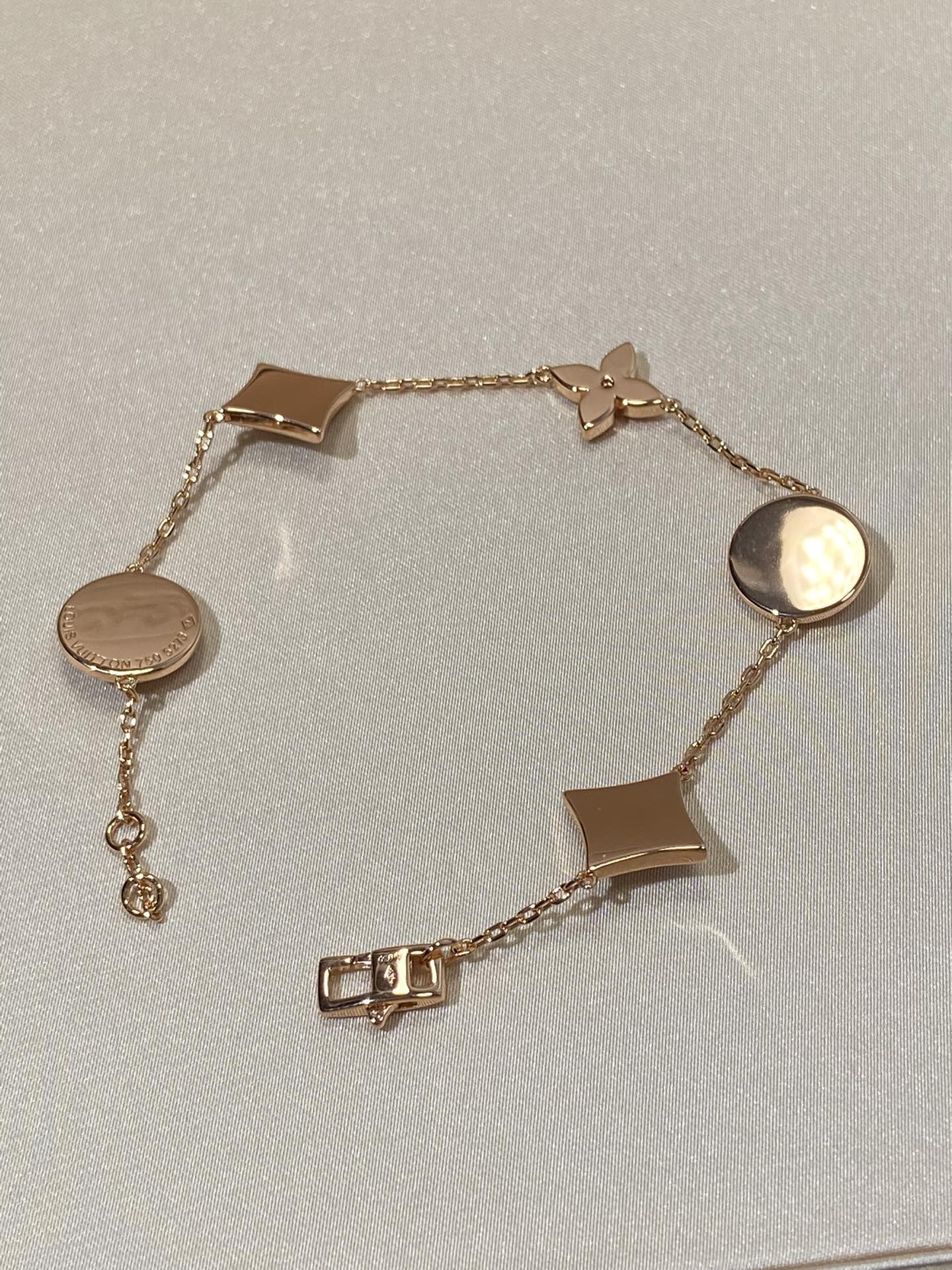 [Elowen Jewels]STAR AND SUN 5 MOTIF MOP PINK GOLD BRACELET