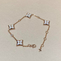 [Elowen Jewel]STAR 4 MOTIF MOP DIAMOND PINK GOLD BRACELET
