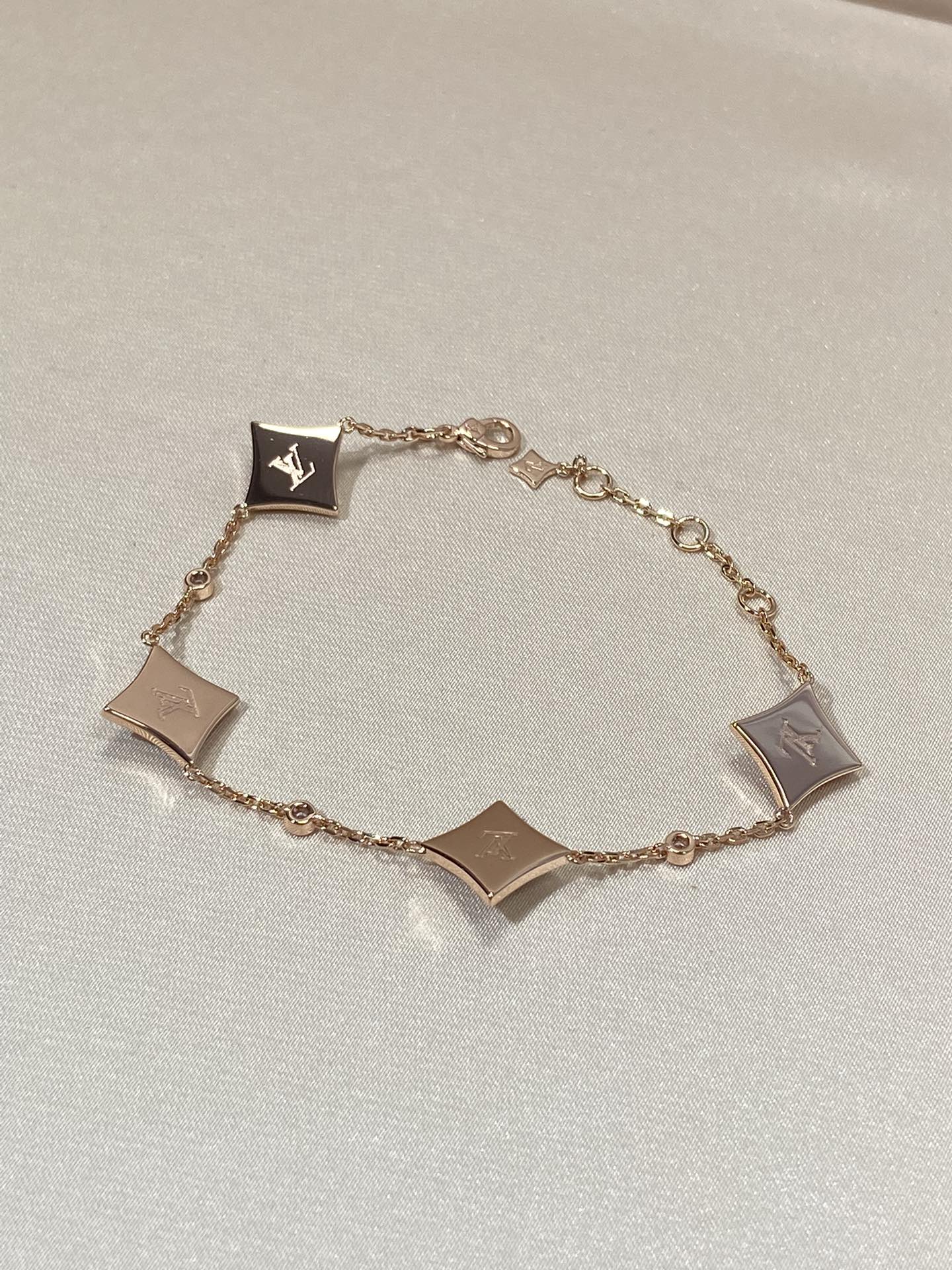 [Elowen Jewels]STAR 4 MOTIF MOP DIAMOND PINK GOLD BRACELET