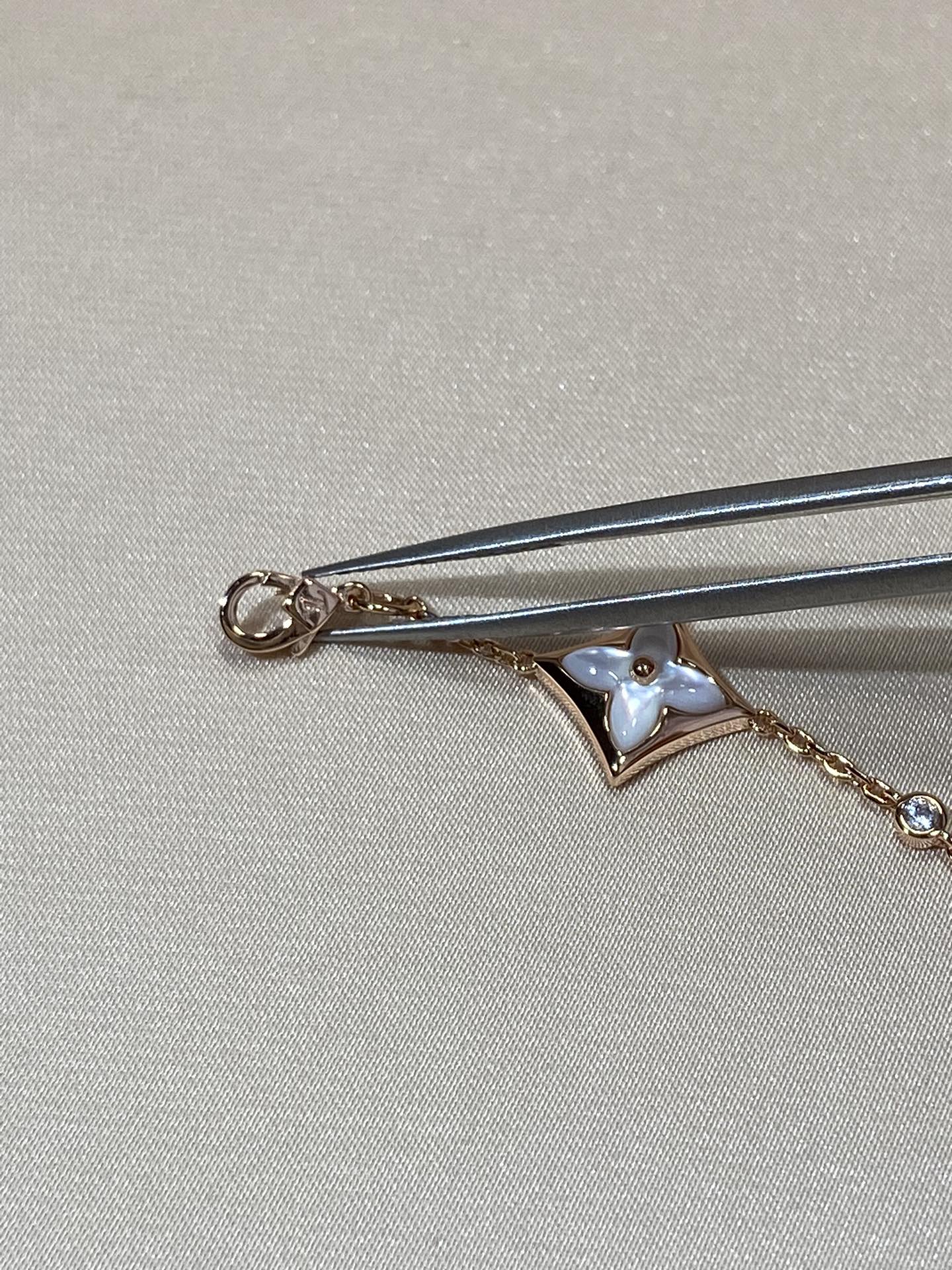 [Elowen Jewels]STAR 4 MOTIF MOP DIAMOND PINK GOLD BRACELET