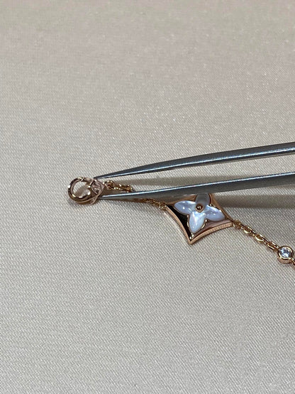 [Elowen Jewels]STAR 4 MOTIF MOP DIAMOND PINK GOLD BRACELET