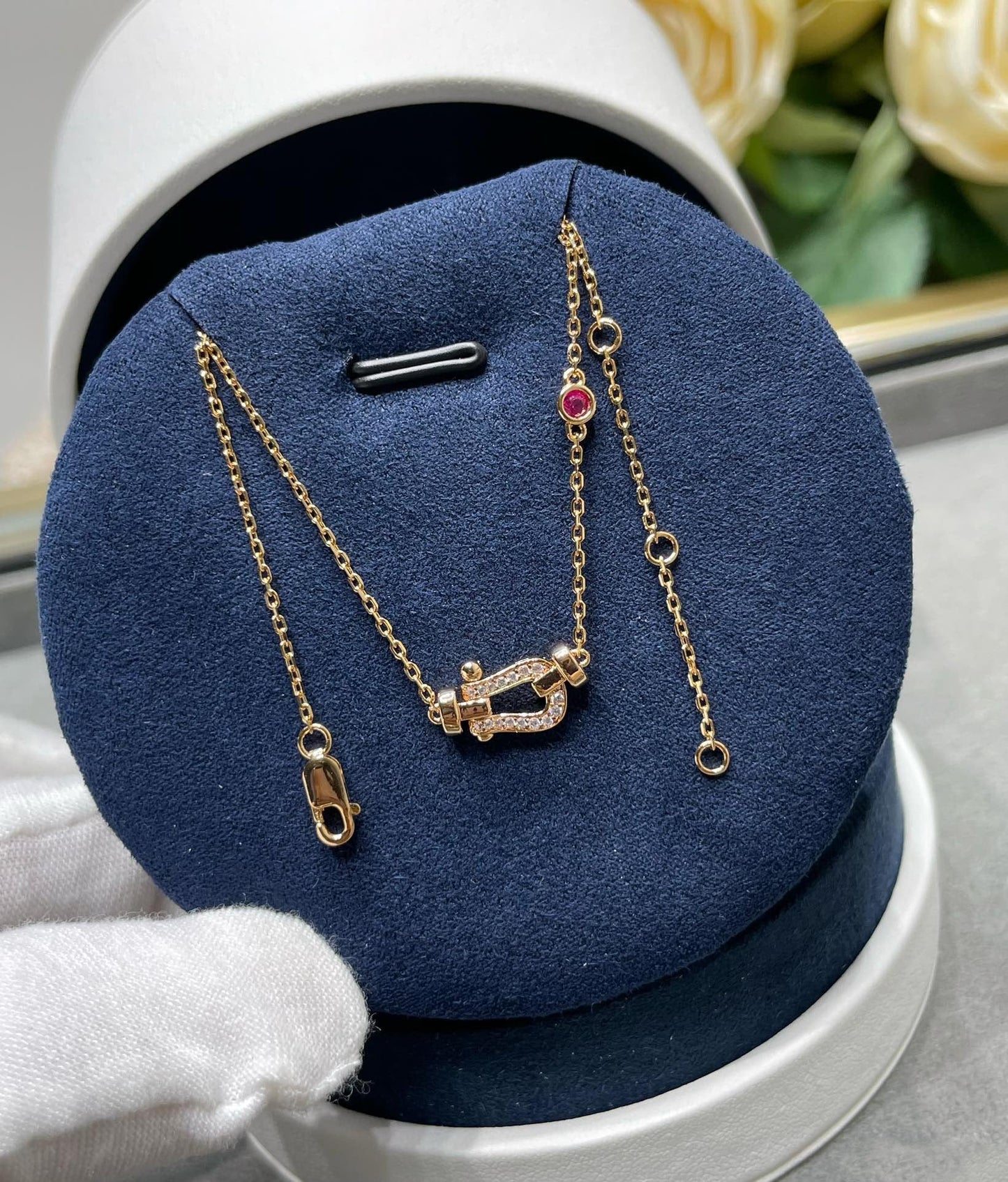 [Elowen Jewels]FORCE 10 DIAMOND PINK GOLD NECKLACE