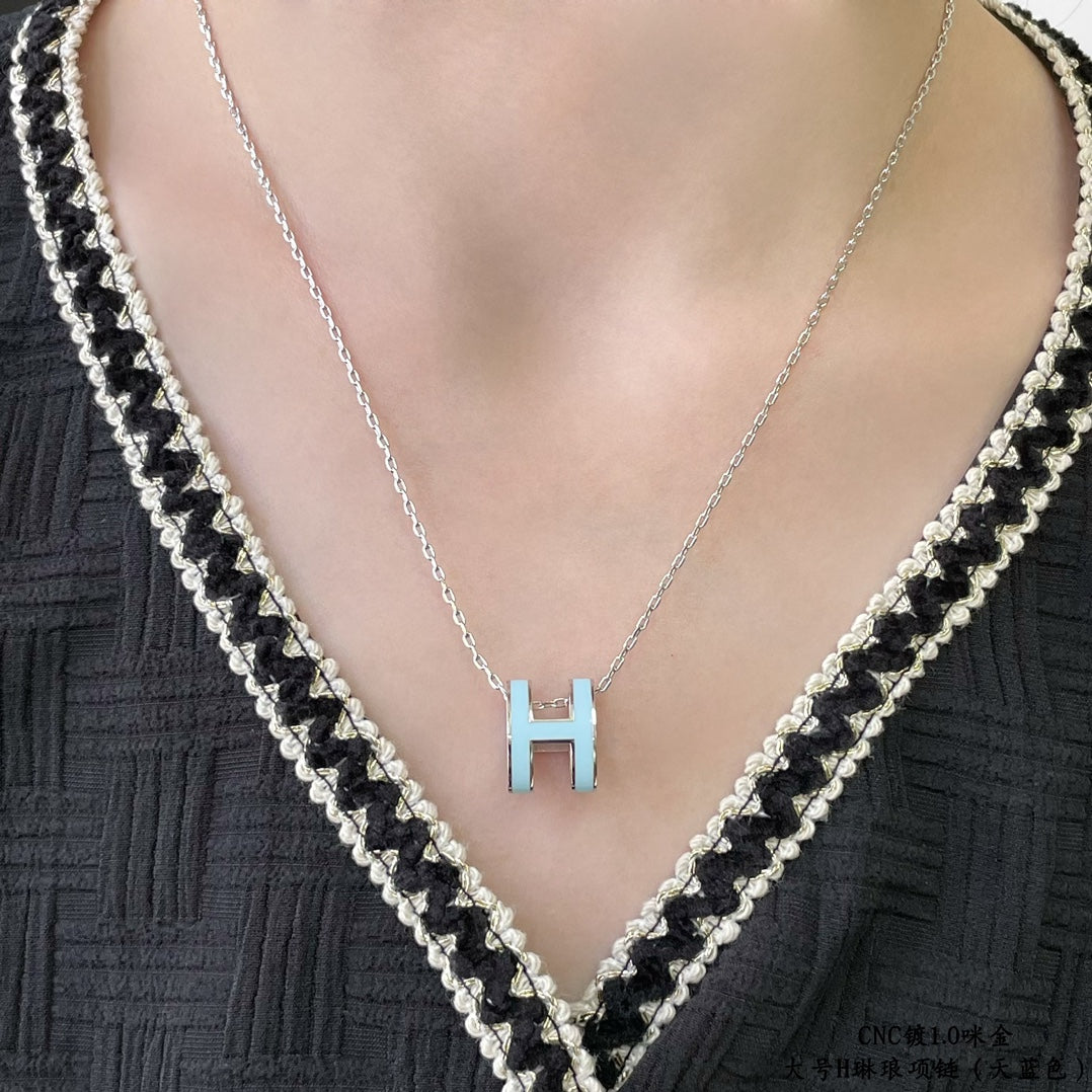 [Elowen Jewels]POP H SKY BLUE NECKLACE