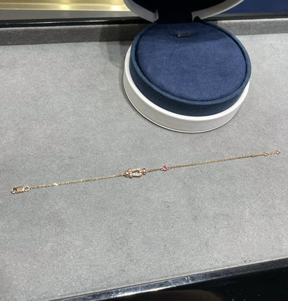 [Elowen Jewels]FORCE 10 DIAMOND CHAIN LINK PINK GOLD BRACELET