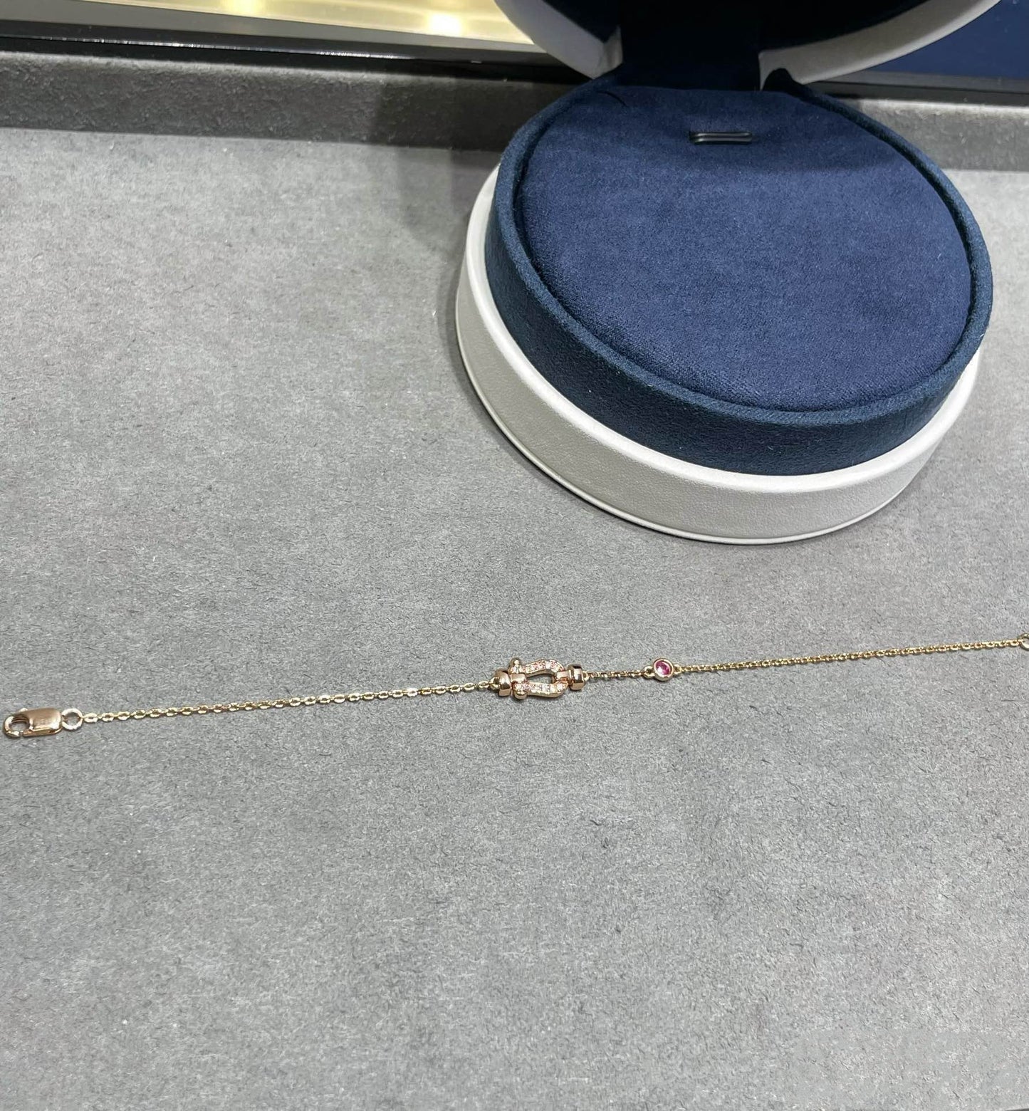 [Elowen Jewels]FORCE 10 DIAMOND CHAIN LINK PINK GOLD BRACELET