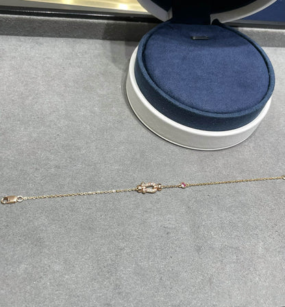 [Elowen Jewels]FORCE 10 DIAMOND CHAIN LINK PINK GOLD BRACELET