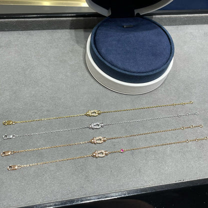 [Elowen Jewels]FORCE 10 DIAMOND CHAIN LINK PINK GOLD BRACELET