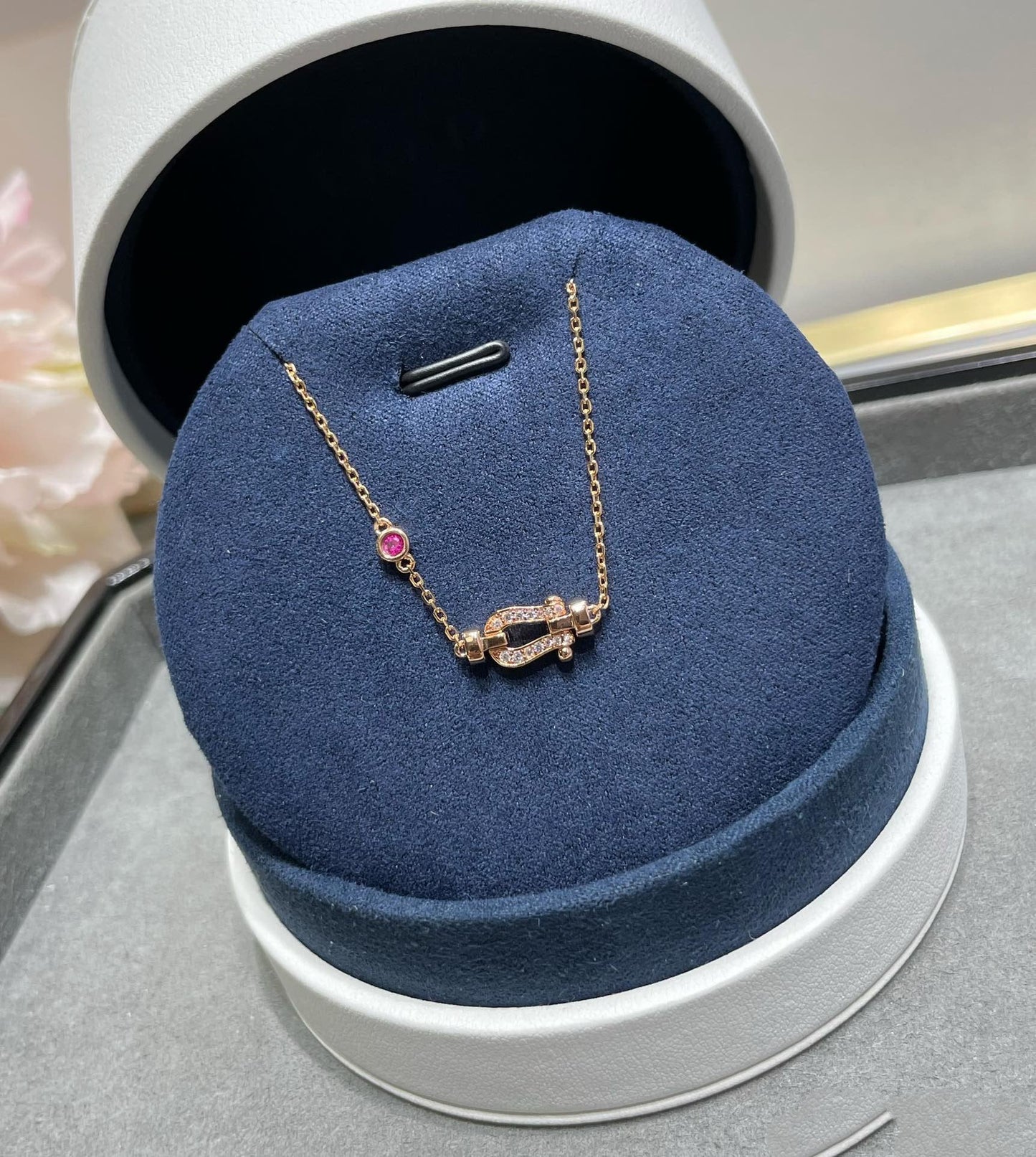 [Elowen Jewels]FORCE 10 DIAMOND CHAIN LINK PINK GOLD BRACELET