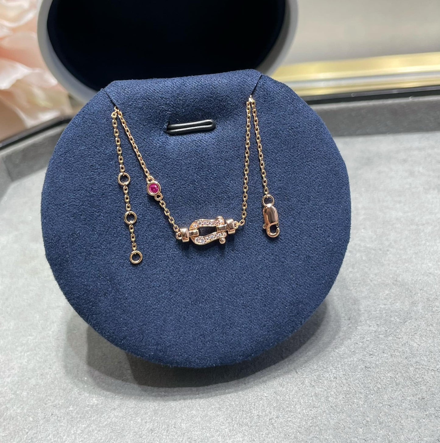 [Elowen Jewels]FORCE 10 DIAMOND CHAIN LINK PINK GOLD BRACELET