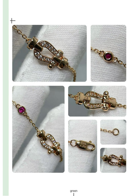 [Elowen Jewels]FORCE 10 DIAMOND CHAIN LINK PINK GOLD BRACELET
