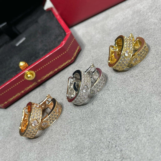 [Elowen Jewels]LOVE 5.5MM DIAMOND PAVED EARRINGS
