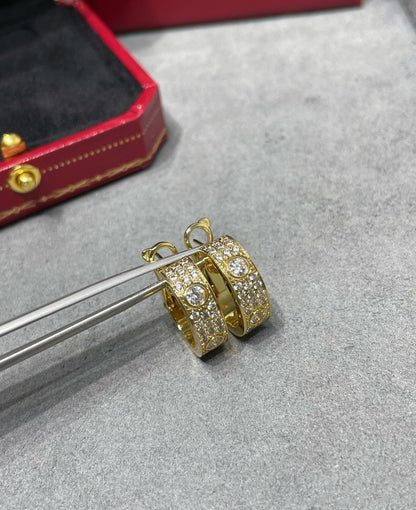 [Elowen Jewels]LOVE 5.5MM DIAMOND PAVED EARRINGS
