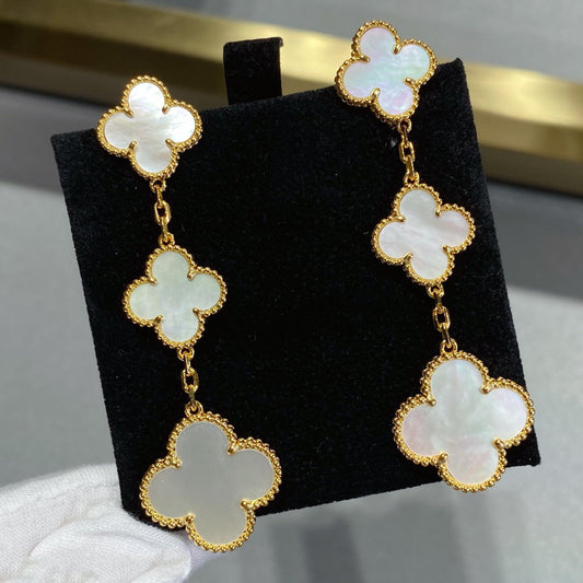 [Elowen Jewels]CLOVER MOP 3 MOTIFS GOLD EARRINGS
