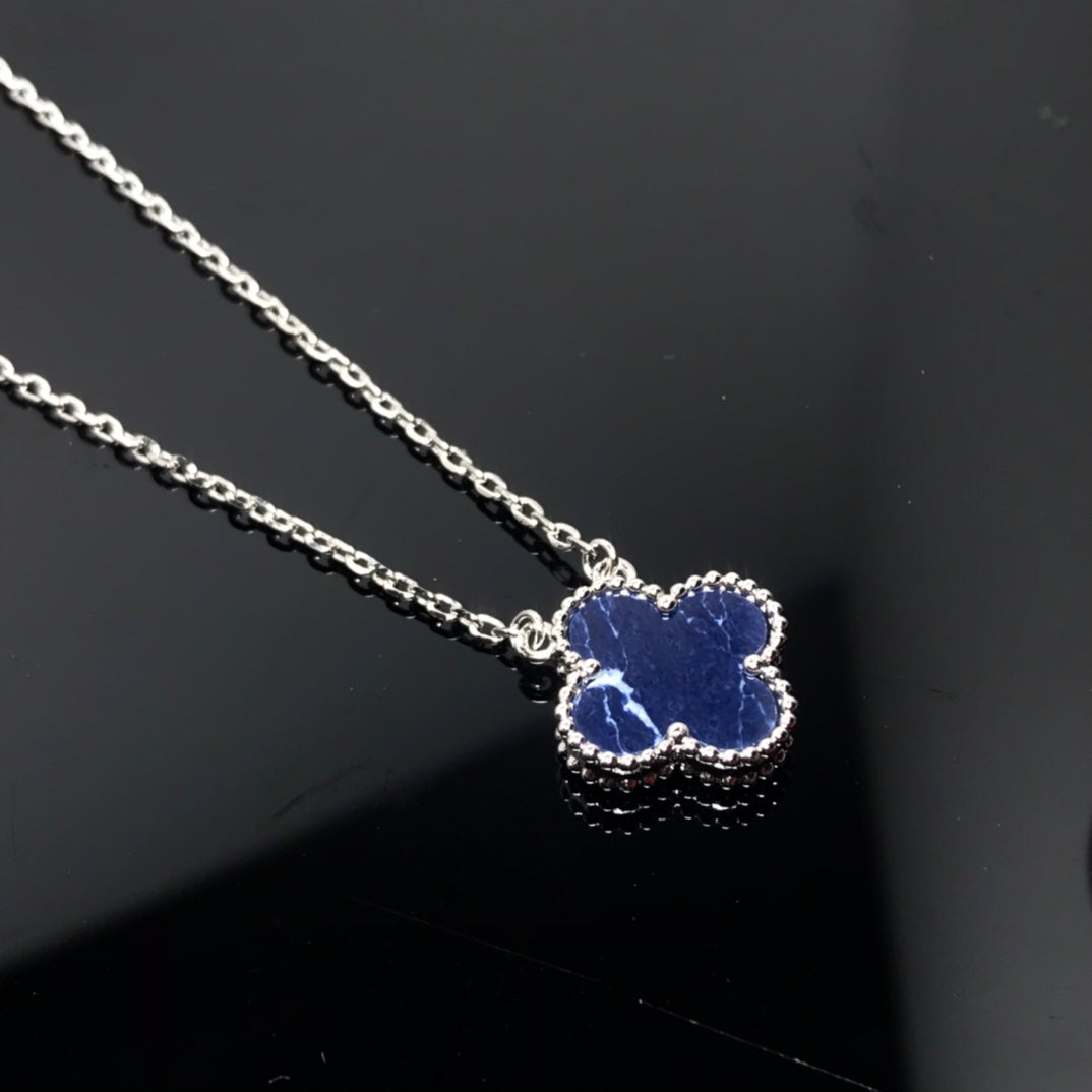 [Elowen Jewels]CLOVER PIETERSITE SILVER LONG NECKLACE