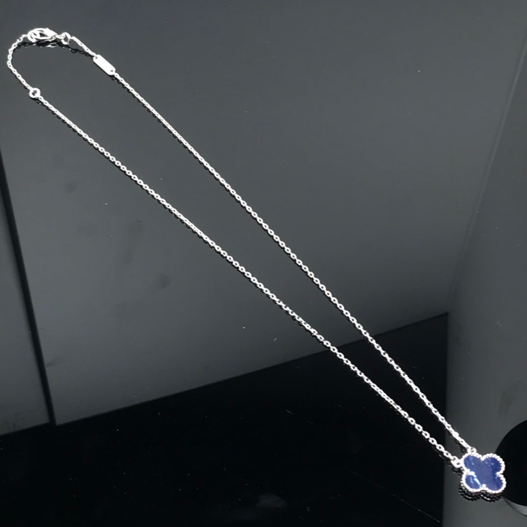 [Elowen Jewels]CLOVER PIETERSITE SILVER LONG NECKLACE