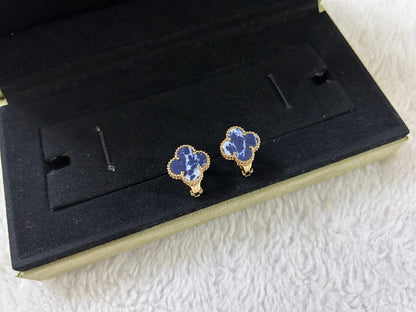 [Elowen Jewels]CLOVER PIETERSITE MEDIUM STUD EARRINGS
